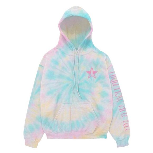 Jeffree Star Exclusive Cotton Candy Swirl High How Are Ya? Tie Dye Hoodie - 2XL - Picture 1 of 4